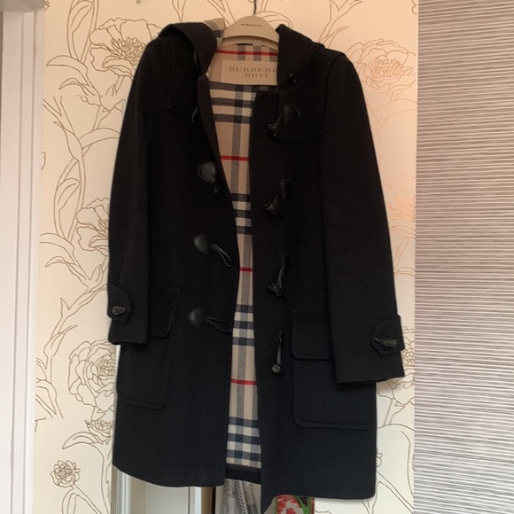 Burberry Black Wool Hooded Duffle Coat size US 2 - Picture 4 of 13